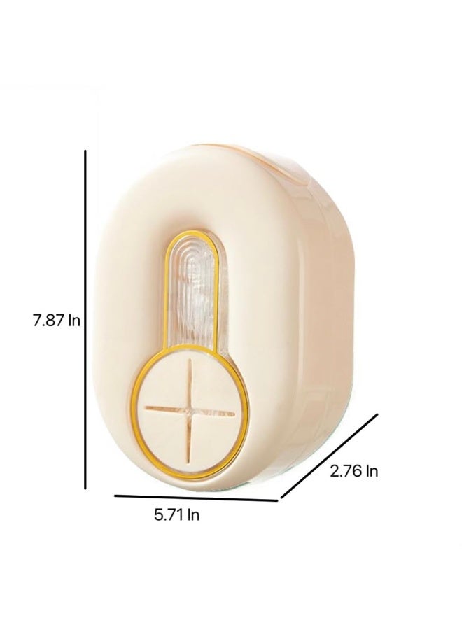 HOMESTAR Wall-Mounted Wrap Dispenser With 100 Stretchable Plastic Bags | Food Wrap Organizer | No-Drill Shower Cap Storage Box |Multi-Use Kitchen & Bathroom Organizer | Disposable Gloves/Shoe Covers/Caps Dispenser, White/Yellow, 5.71x2.76x7.87 Inch - Image 3